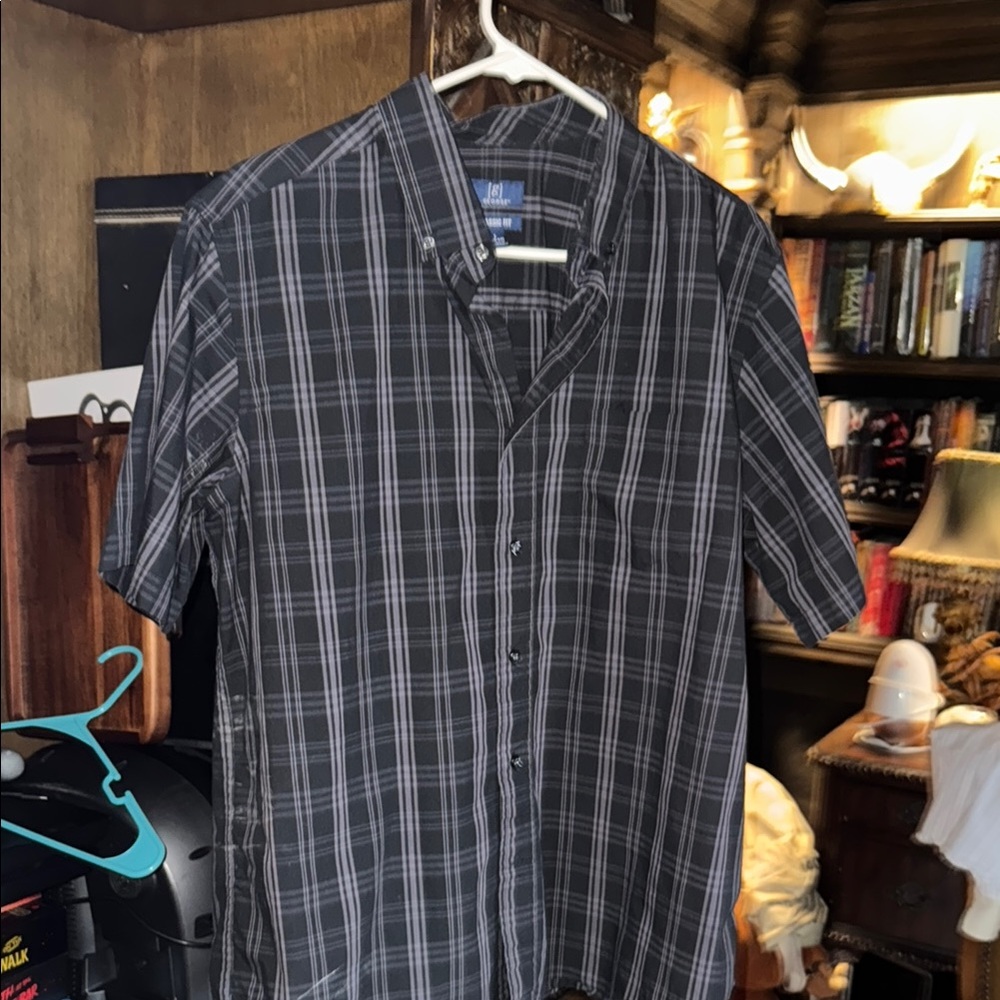 George Black and Gray Casual Button Down Shirt